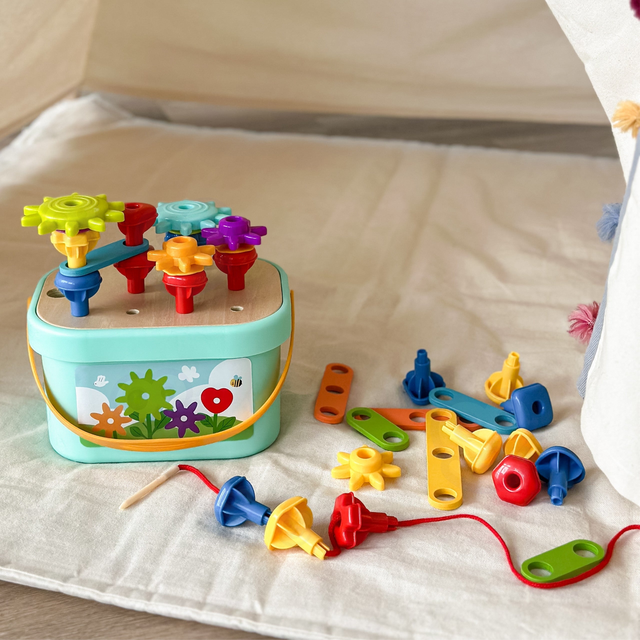WOOPIE GREEN Konstrukcyjny BOX Motoryczny Montessori 12w1 FSC