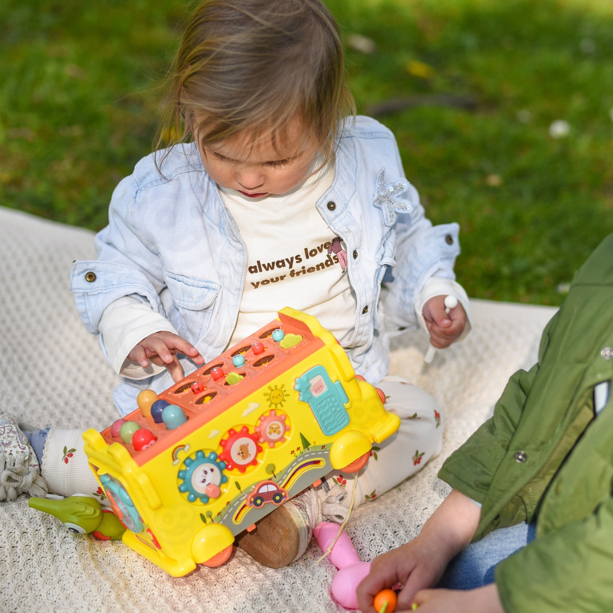 WOOPIE BABY Interaktywny Autobus Montessori Edukacyjny 6w1 Młoteczek Cymbałki +18 m