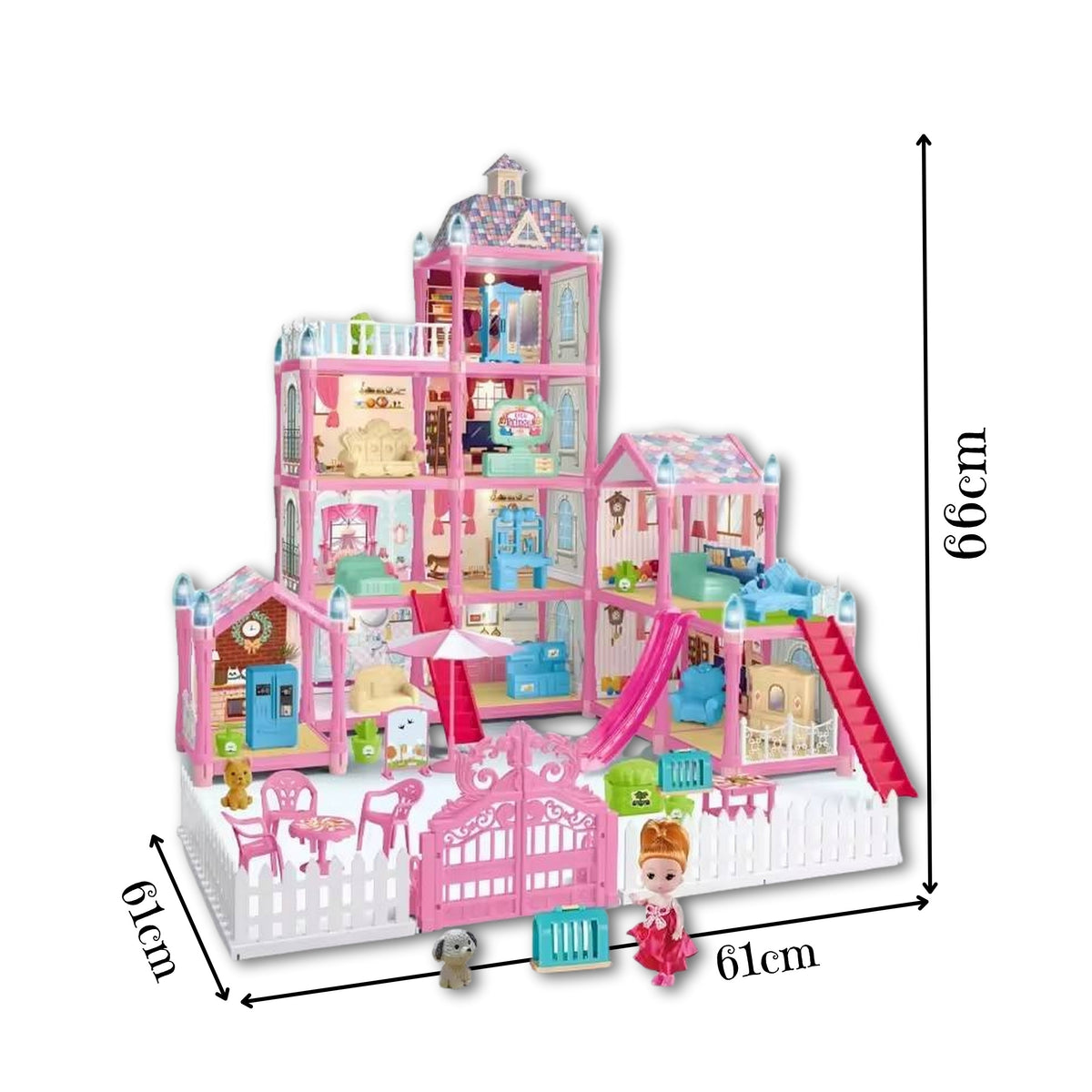 WOOPIE Domek dla Lalek Villa z Akcesoriami i Lalką Podświetlany 275el.