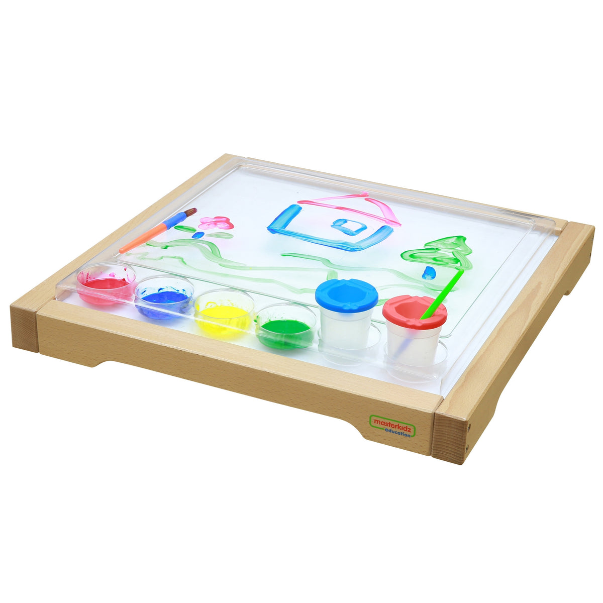 MASTERKIDZ Rama Sensoryczna - Panel LED + Przezroczysta Taca Do Malowania