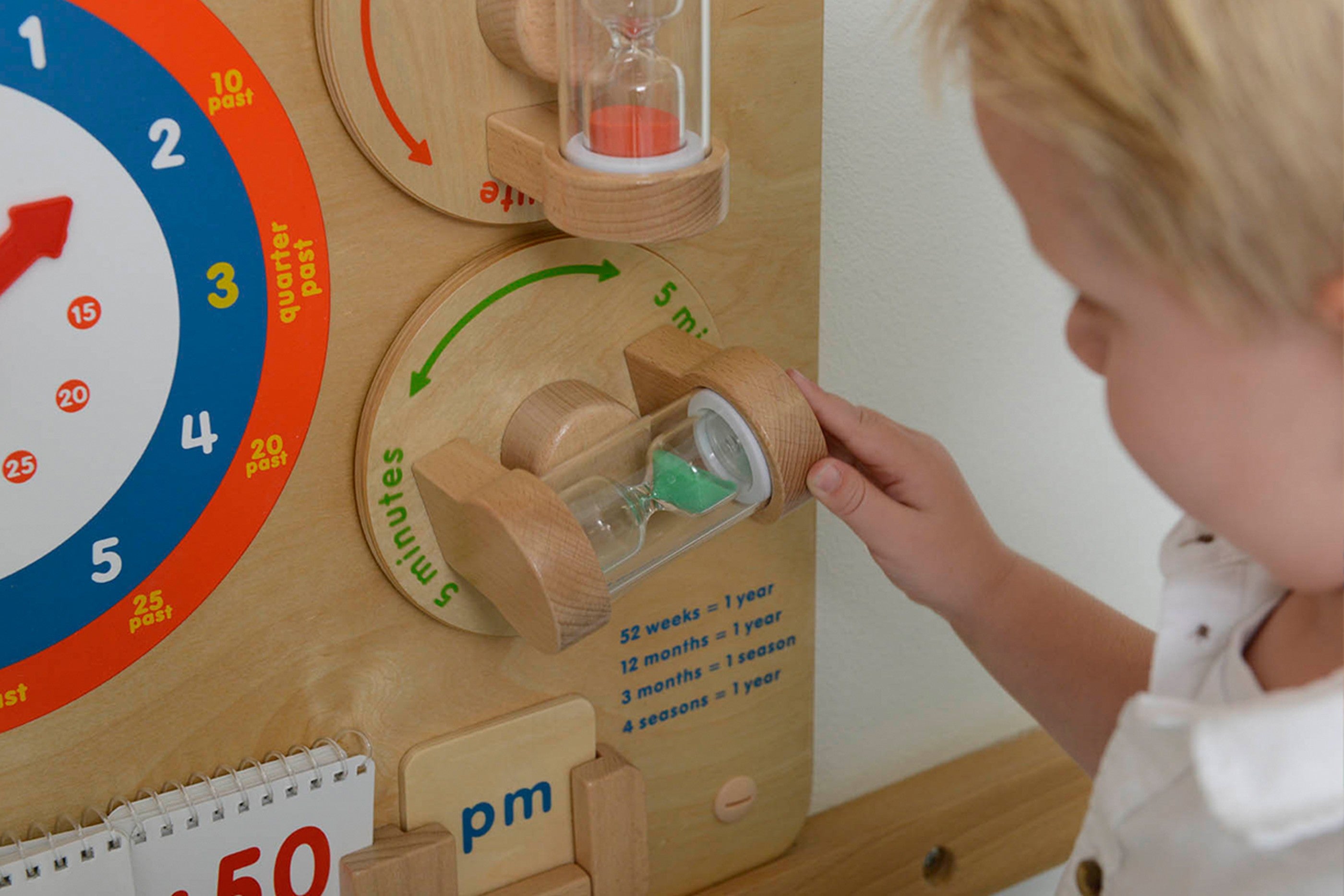 MASTERKIDZ Nauka Odczytywania Zegara Ścienna Tablica Edukacyjna Flex