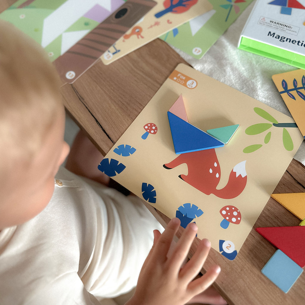 TOOKY TOY Puzzle Tangram Układanka dla Dzieci Nauka Kształtów Figury Kształty 18el.