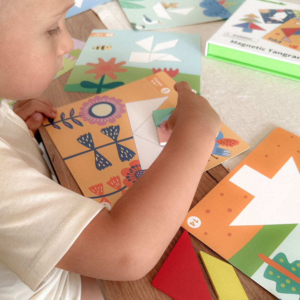 TOOKY TOY Puzzle Tangram Układanka dla Dzieci Nauka Kształtów Figury Kształty 18el.
