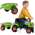 FALK Traktorek Baby Claas Axos 310 Zielony z Przyczepką od 1 roku