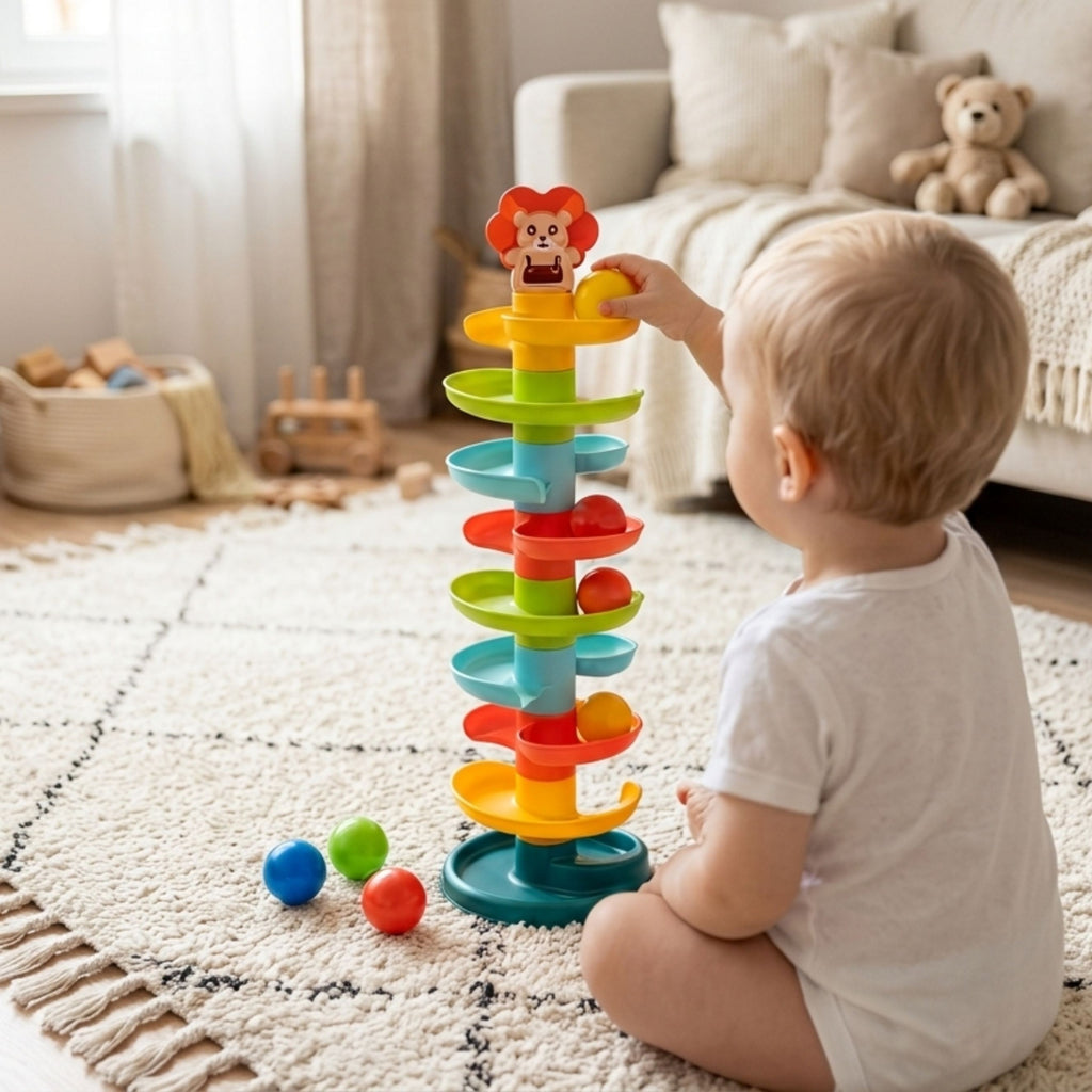 WOOPIE BABY Kulodrom Tor Kulkowy Zestaw Spirala + 6 Kulek