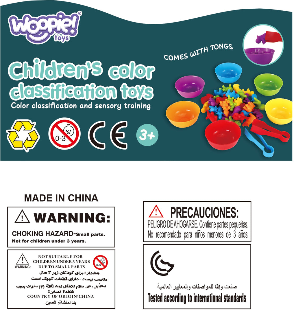WOOPIE Gra Edukacyjna Montessori Sorter Kolorów Dinozaury 56 el.