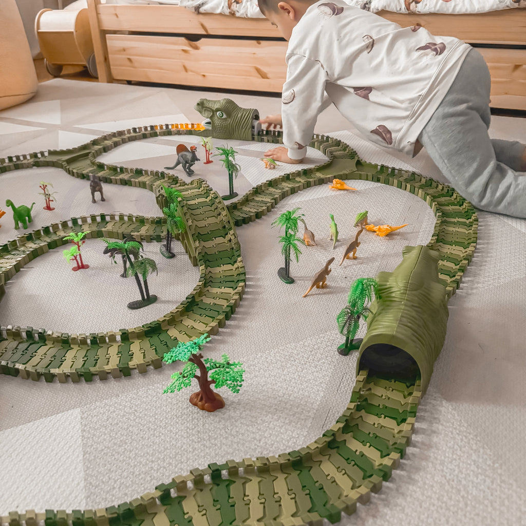 WOOPIE Tor Samochodowy XXL Dinozaury 240 el.