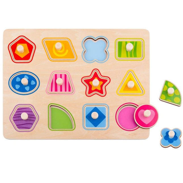 TOOKY TOY Puzzle Układanka Montessori Nauka Kształtów z Pinezkami