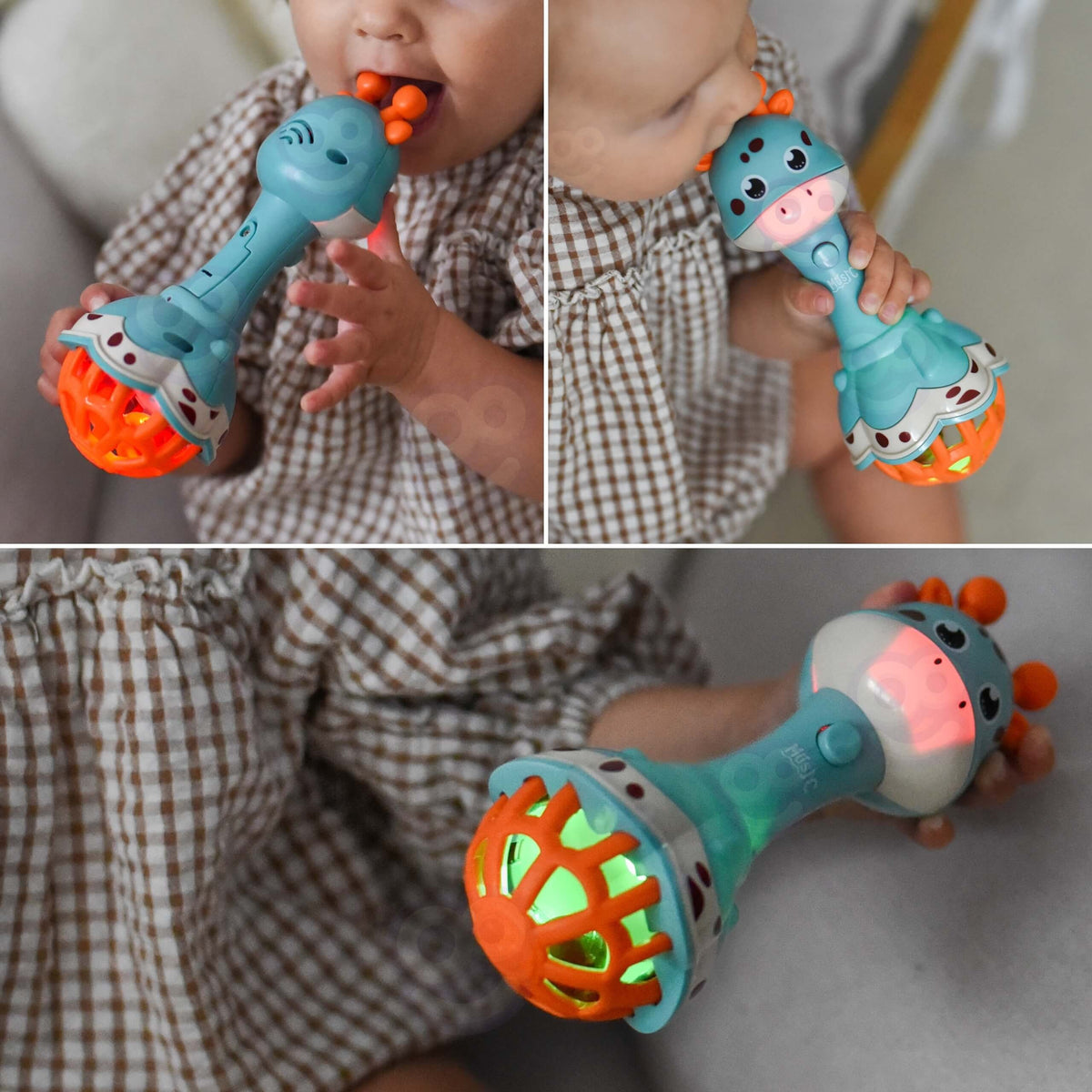 WOOPIE BABY Grzechotka Żyrafka Sensoryczna Gryzak z Muzyką Montessori 1 szt.