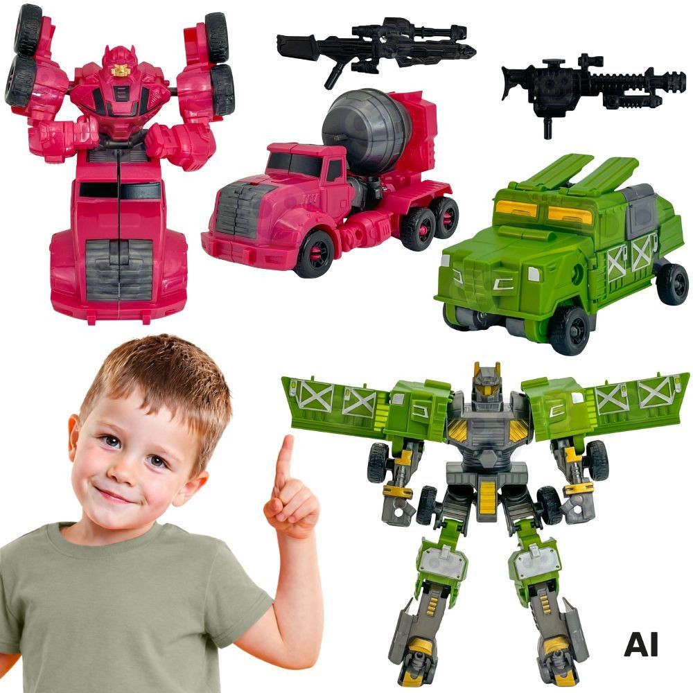 WOOPIE Roboty Transformujące Zestaw 4w1 Samochody Bojowe