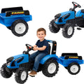 FALK Traktor Landini Niebieski na Pedały z Przyczepką od 3-7 lat
