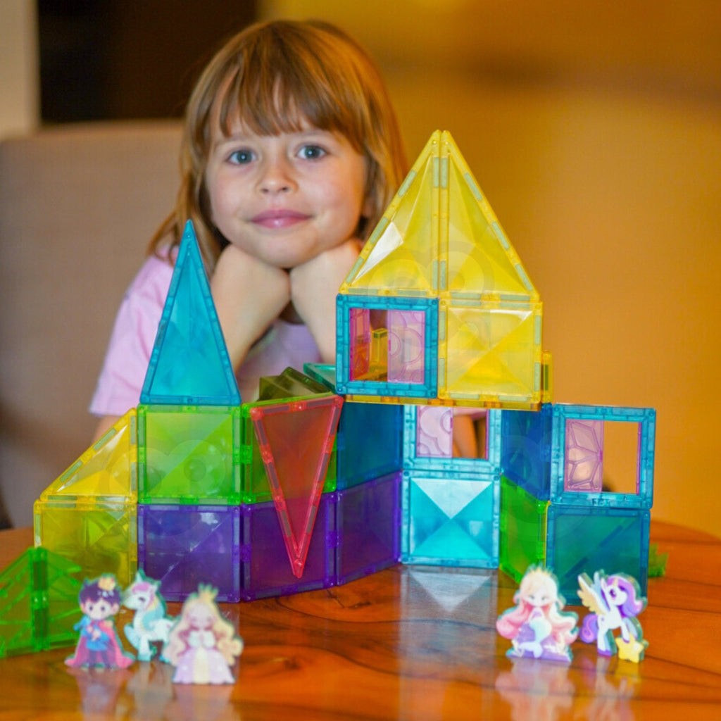 WOOPIE Klocki Magnetyczne Konstrukcyjne 3D Zestaw Edukacyjny Bajkowy Zamek 55el.