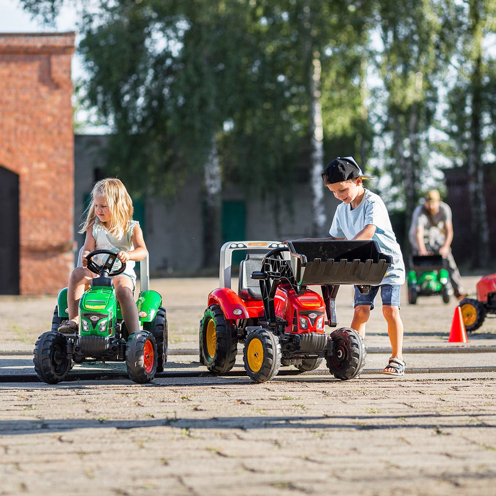 FALK Traktorek Red Supercharger na Pedały z Przyczepką Otwierany od 3-7 Lat