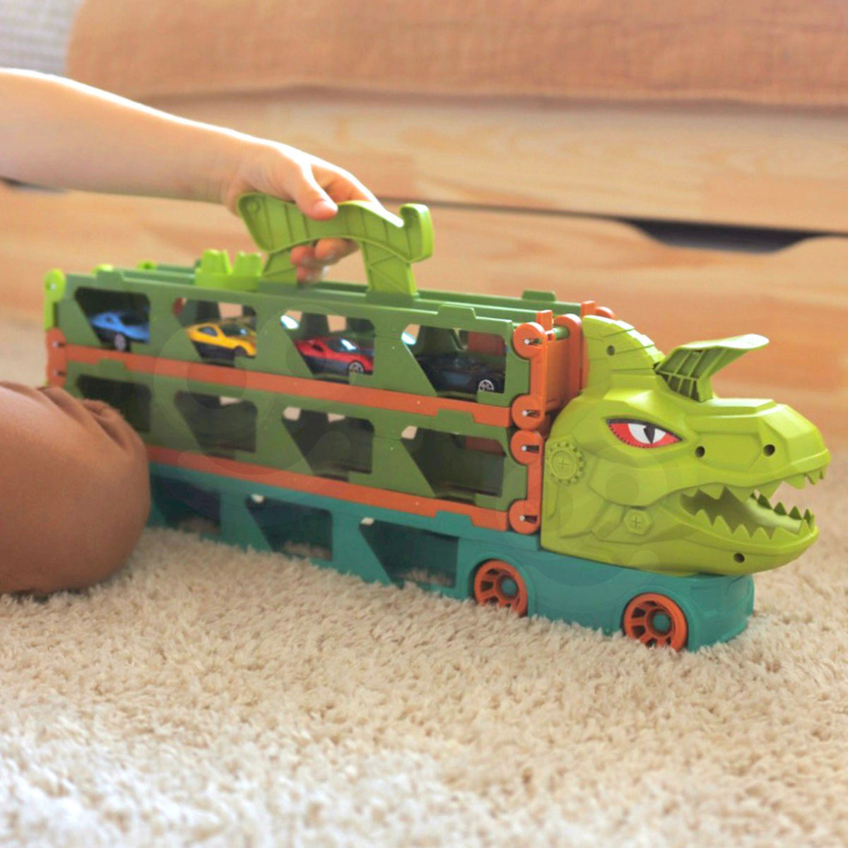 WOOPIE Zabawkowa Ciężarówka Dinozaur Tor 2,1 m dla Samochodzików