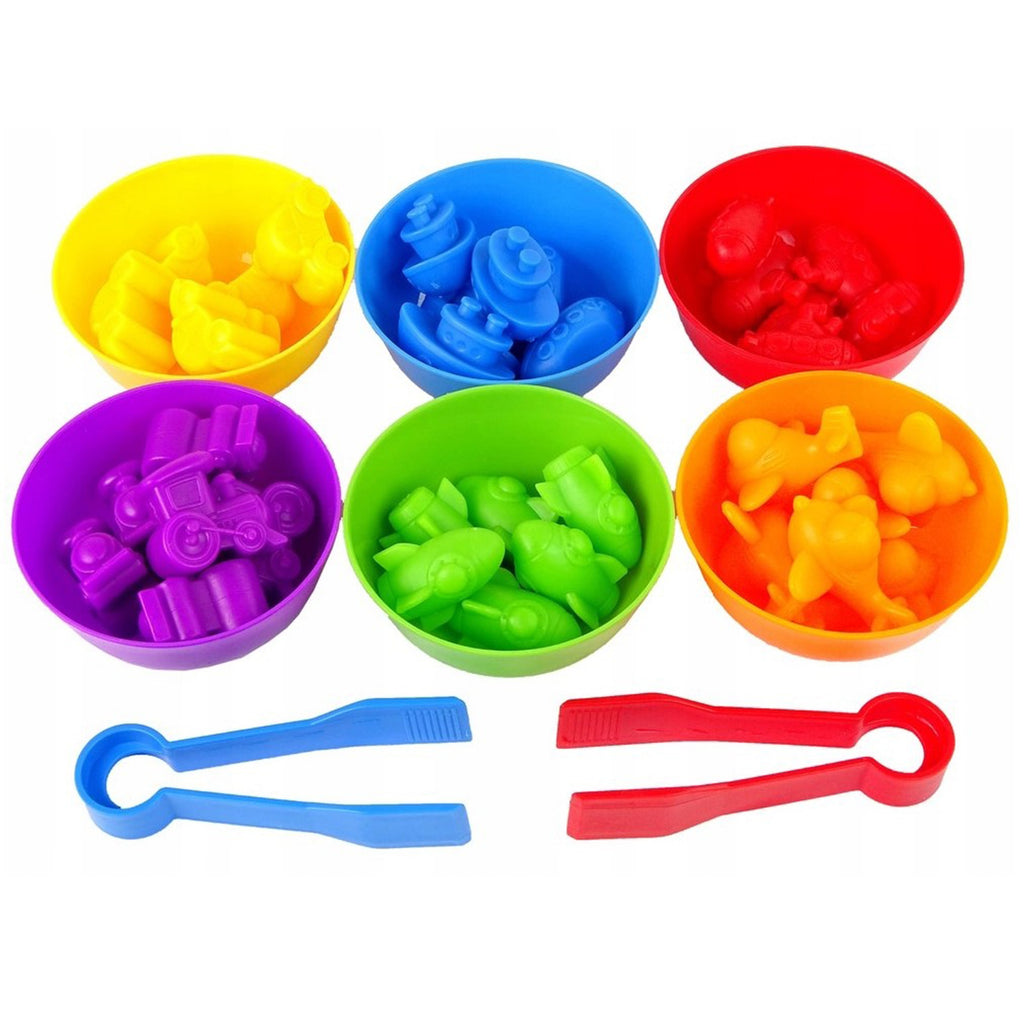 WOOPIE Gra Edukacyjna Montessori Sorter Kolorów Pojazdy 44 el.
