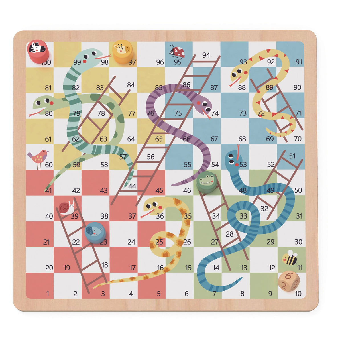 WOOPIE GREEN Gry Planszowe Logiczne 2w1 Ludo Chińczyk + Węże i Drabiny