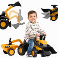 FALK Jeździk Traktor JCB z Przyczepą Grabkami i Łopatką Ciche Koła 1-3 lat