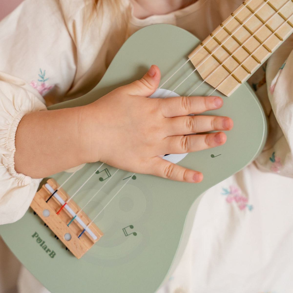 Viga Drewniane Ukulele Gitara Dla Dzieci Zielone Z Nutami