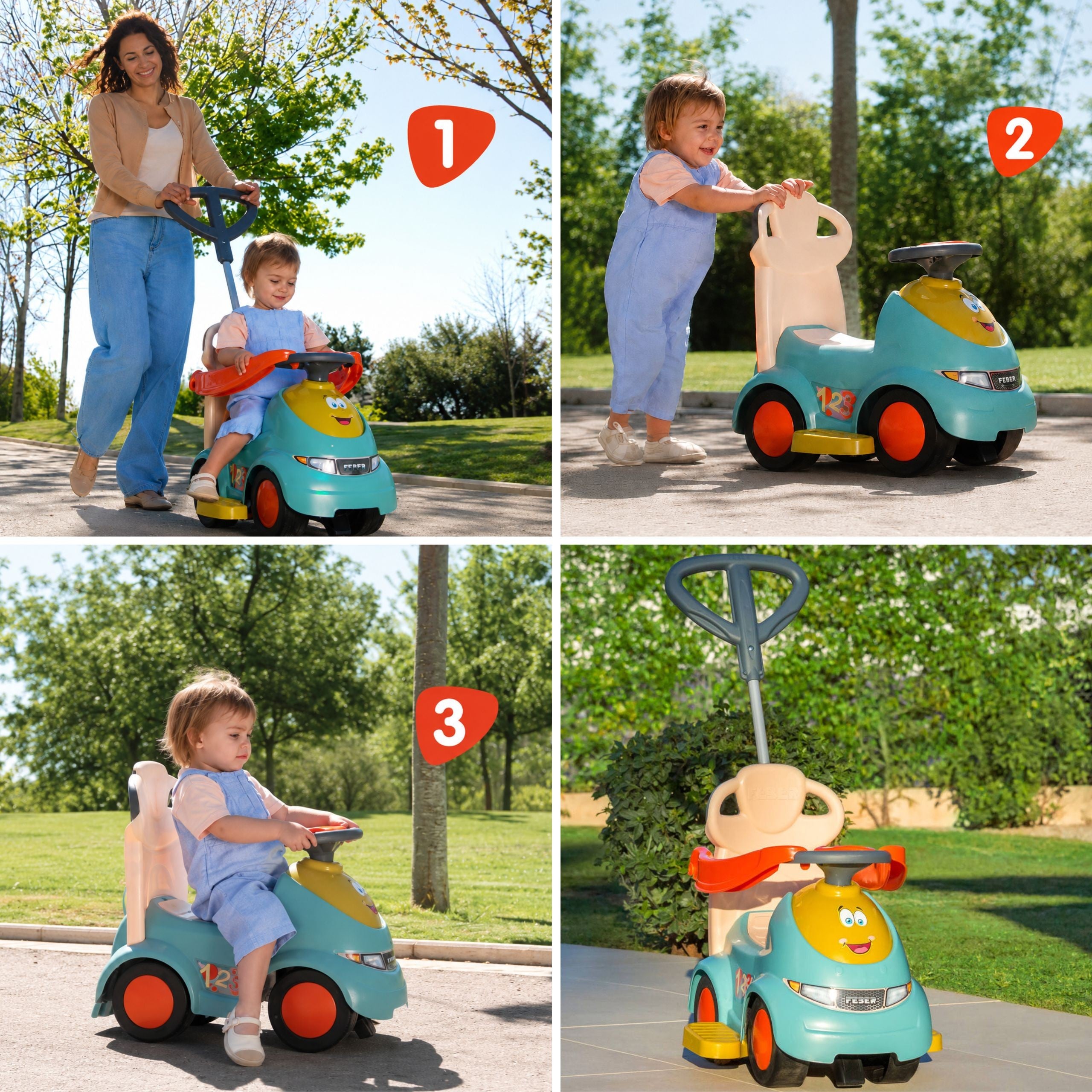 FEBER Jeździk Pchacz Bujak CASUAL PUSH N'GO Wielofunkcyjny 5w1