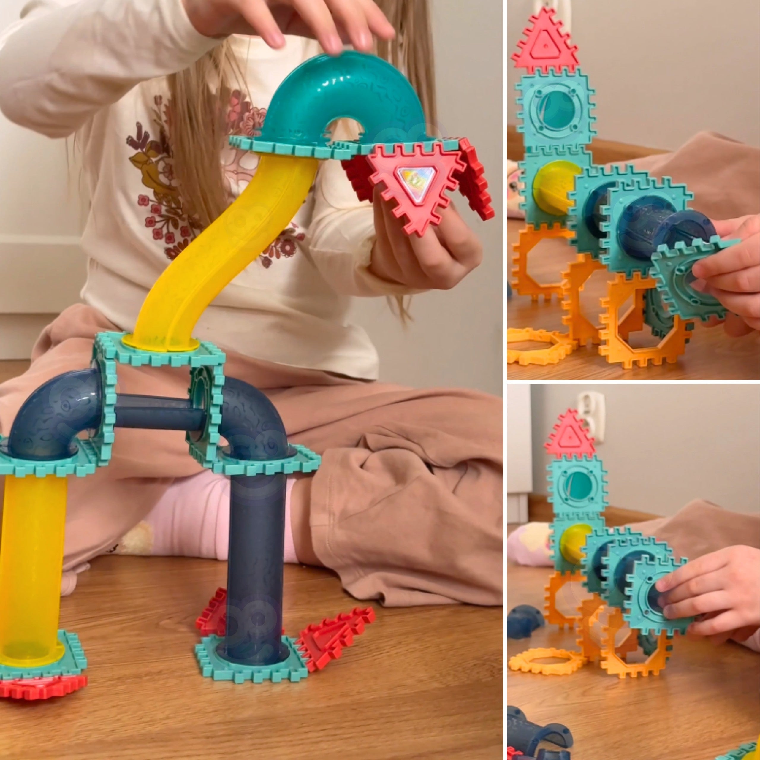 WOOPIE Klocki Konstrukcyjne 3D Zestaw Edukacyjny Tor Kulkowy 228el.
