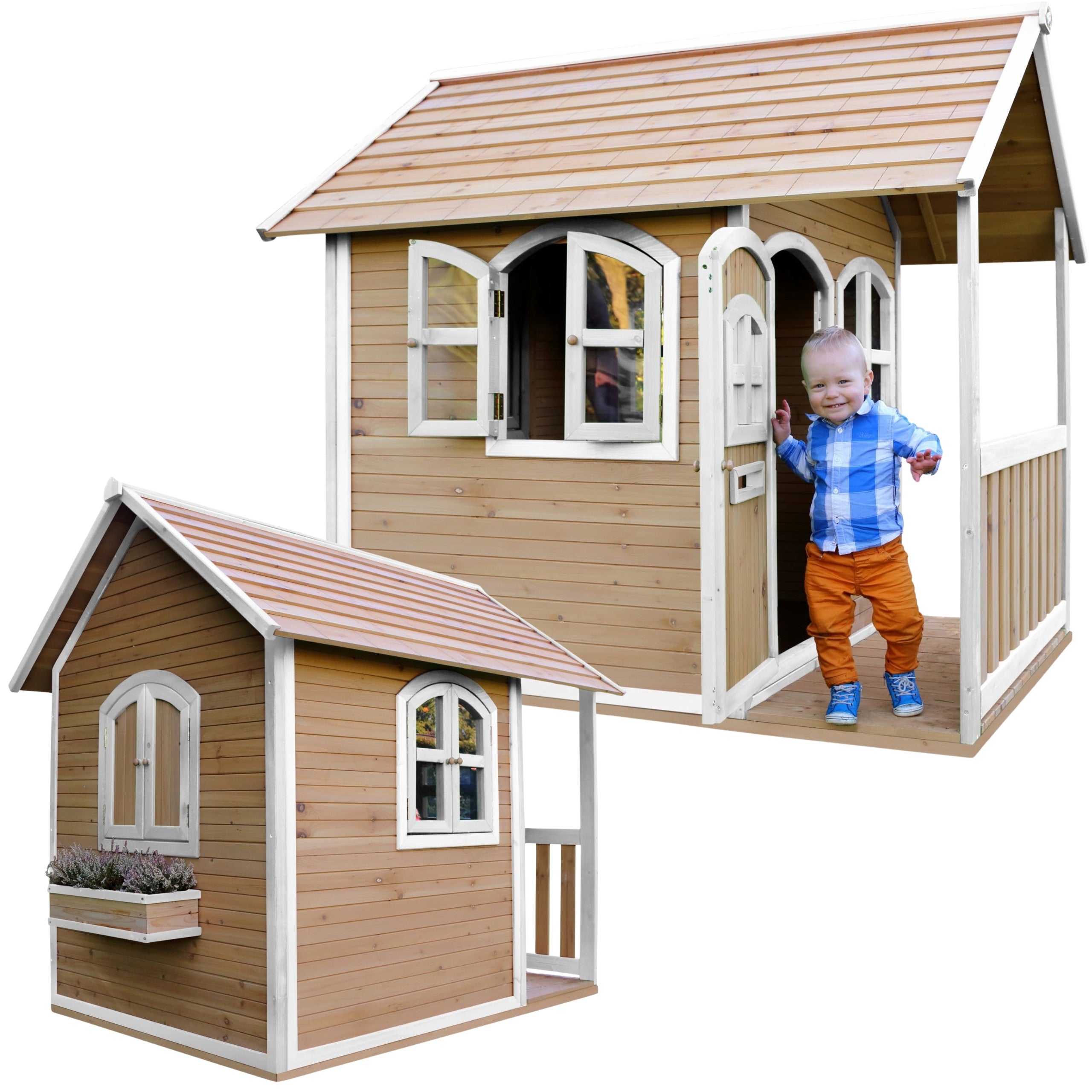 AXI Drewniany Domek z Oknami Alex Playhouse 178 cm