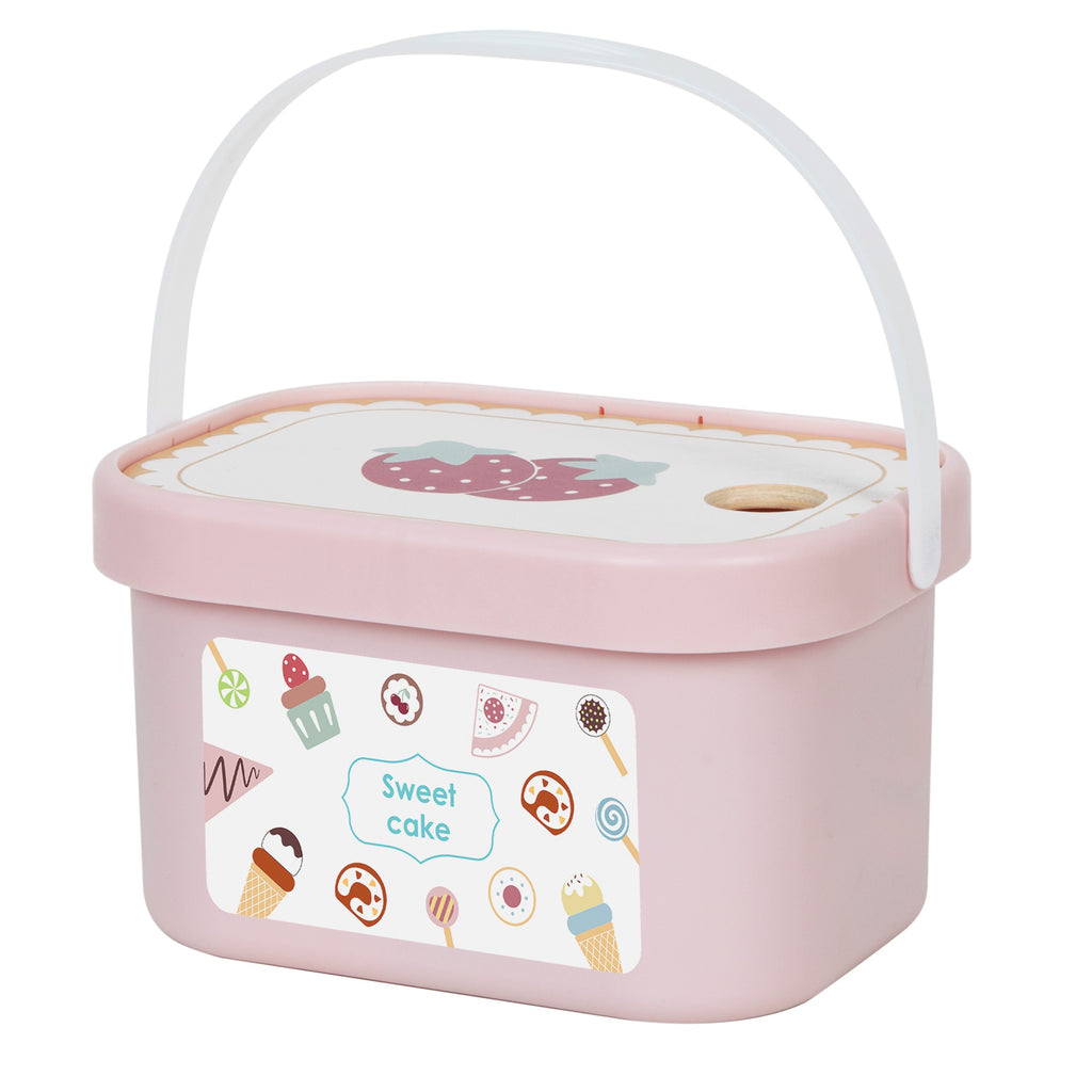 TOOKY TOY Sweet Cake Drewniany Zestaw Słodkości w Pudełku Cukiernia Lodziarnia