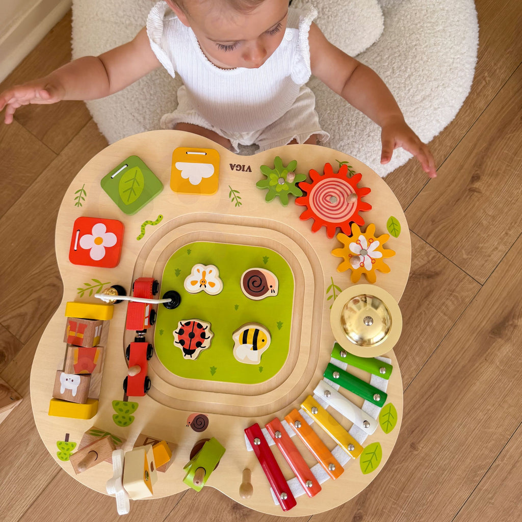 VIGA PolarB Stół Stolik Edukacyjny Aktywności Piramidka Cymbałki Sensoryka Montessori