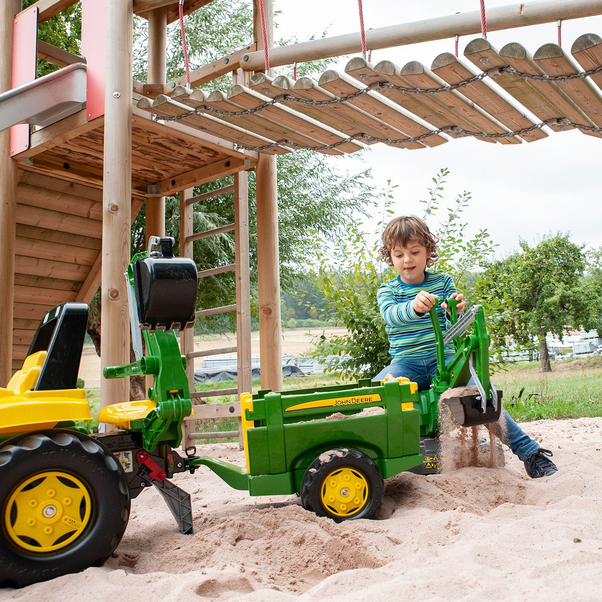 Rolly Toys John Deere Przyczepka rollyTrailer FarmOtwierane Burty
