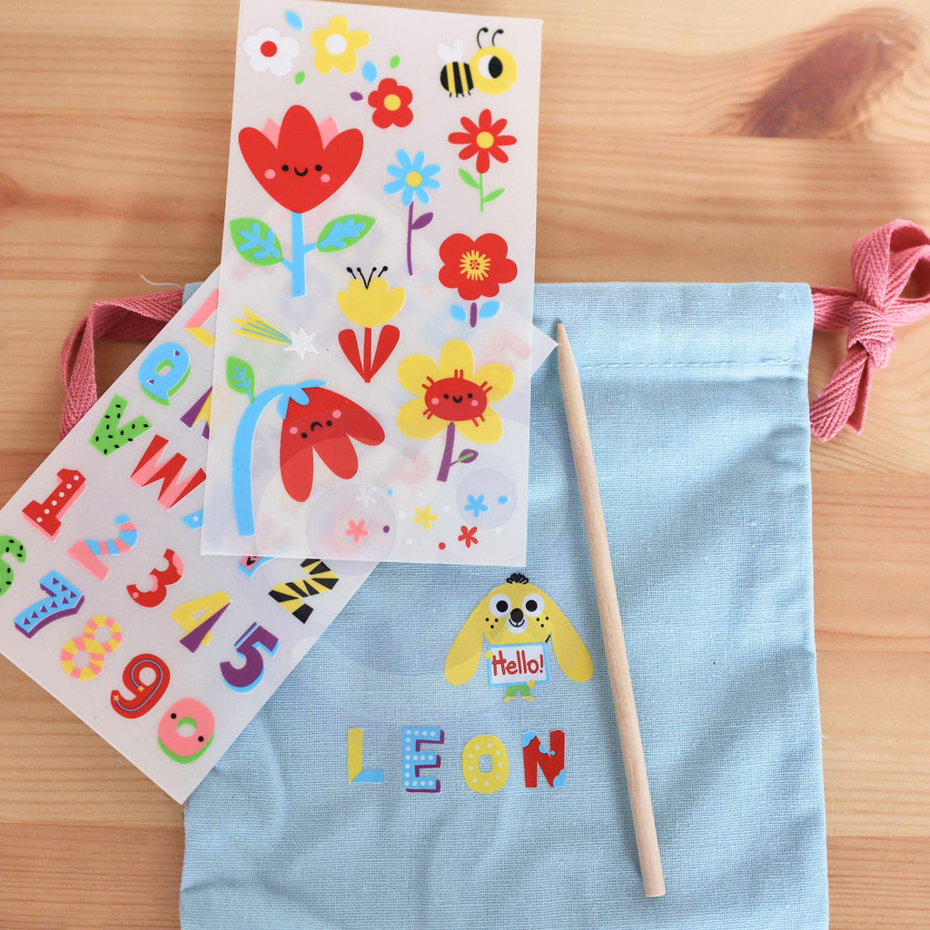 WOOPIE ART&FUN Zestaw Kreatywny Zrób Torebkę Dekorowanie Woreczka Imię Dziecka DIY