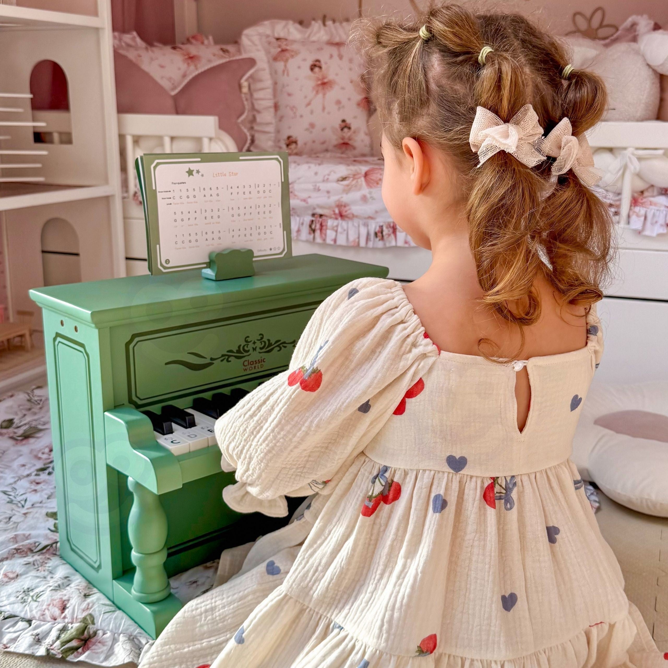 CLASSIC WORLD Pianinko Vintage + Książeczka do Nauki
