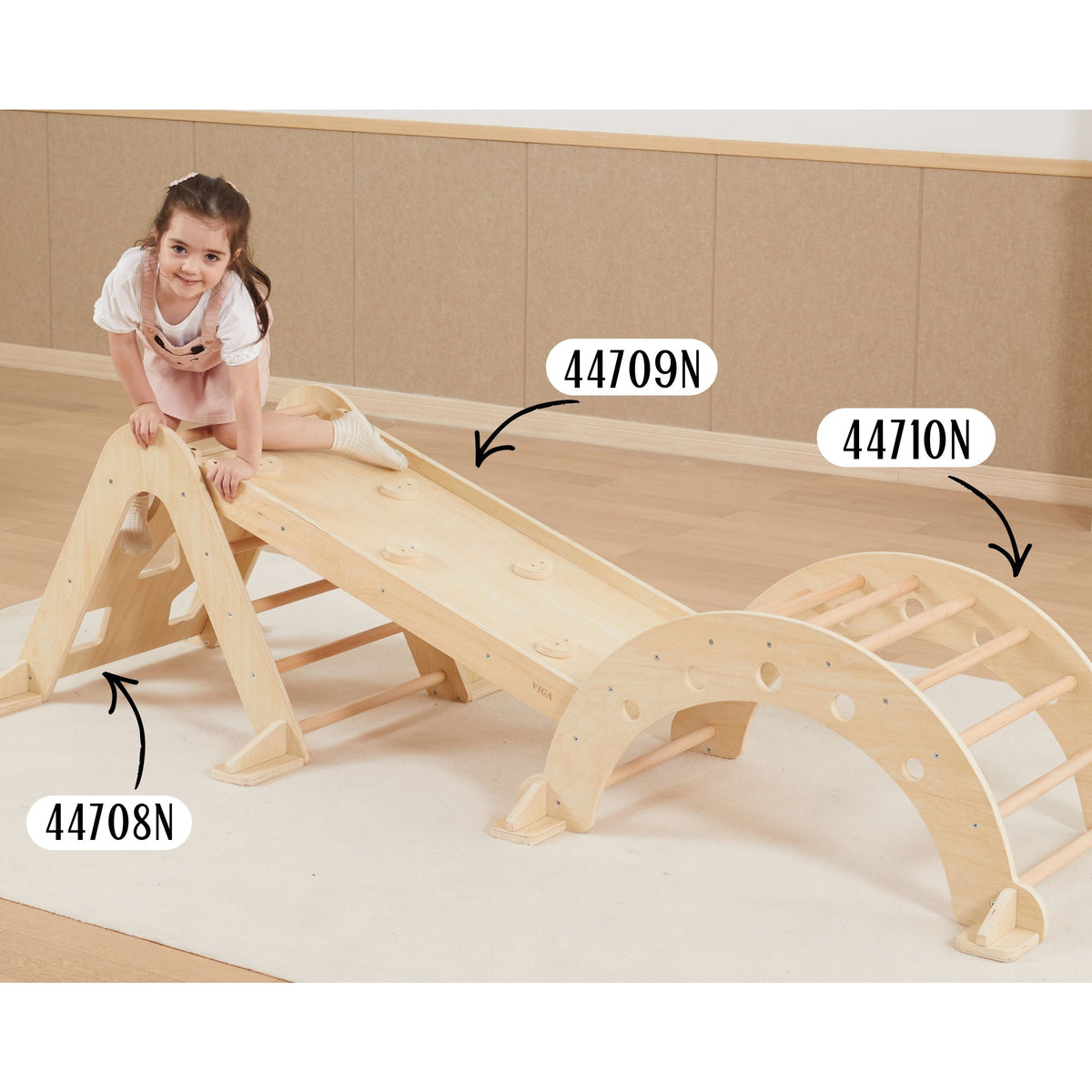 VIGA Drewniany Bujak Naturalny Montessori