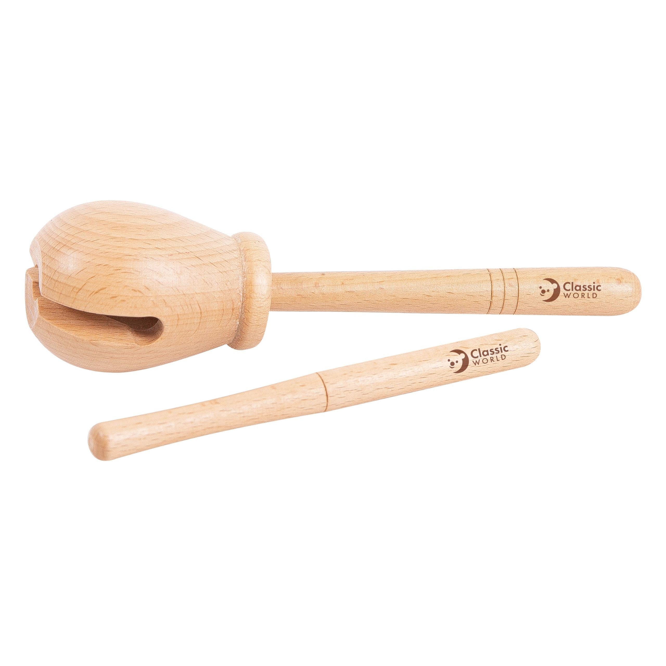 CLASSIC WORLD EDU Drewniany Instrument Muzyczny Woodblock Rytmiczny 2 el.