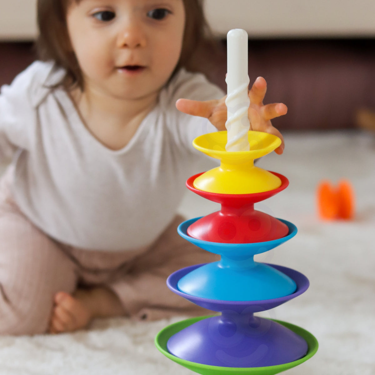 WOOPIE BABY Kolorowa Wieża Układanka Piramidka Edukacyjna 18m+