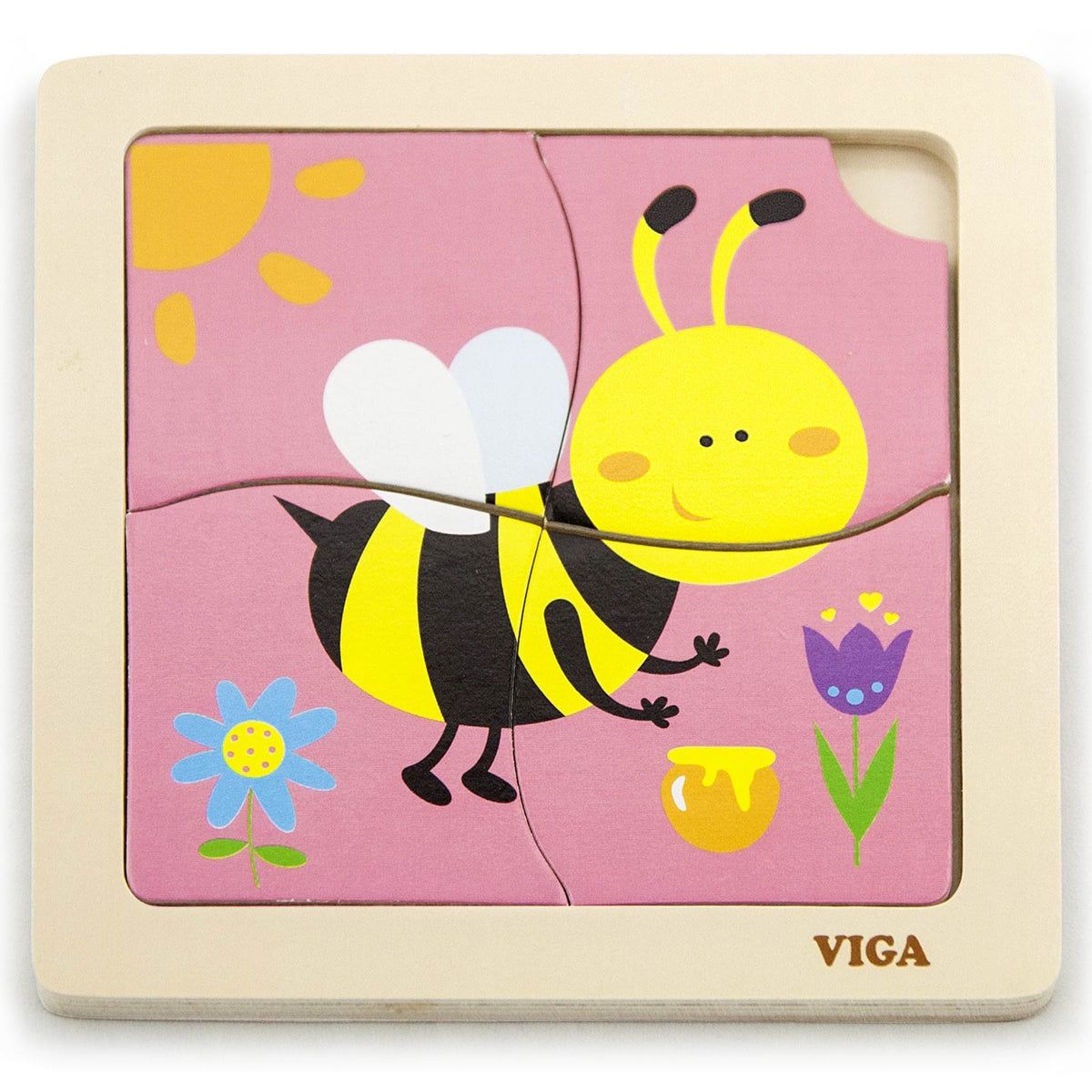 Viga Drewniane Puzzle Pszczoła Układanka Montessori Edukacyjna 18m+ Owad