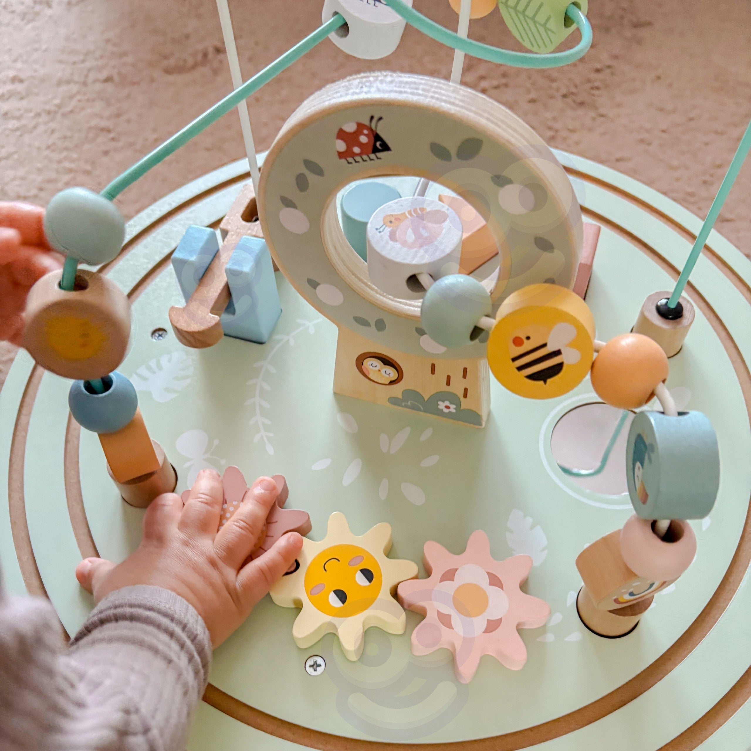 TOOKY TOY Drewniany Stół Aktywności Montessori Pętla Motoryczna