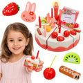 WOOPIE Tort Urodzinowy do Krojenia na Rzepy Świecąca Świeczka Owoce 40el