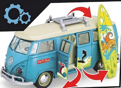 WOOPIE Samochód Bus Surfingowy Klasyczny Ze Światłem I Dźwiękiem Model 1:14