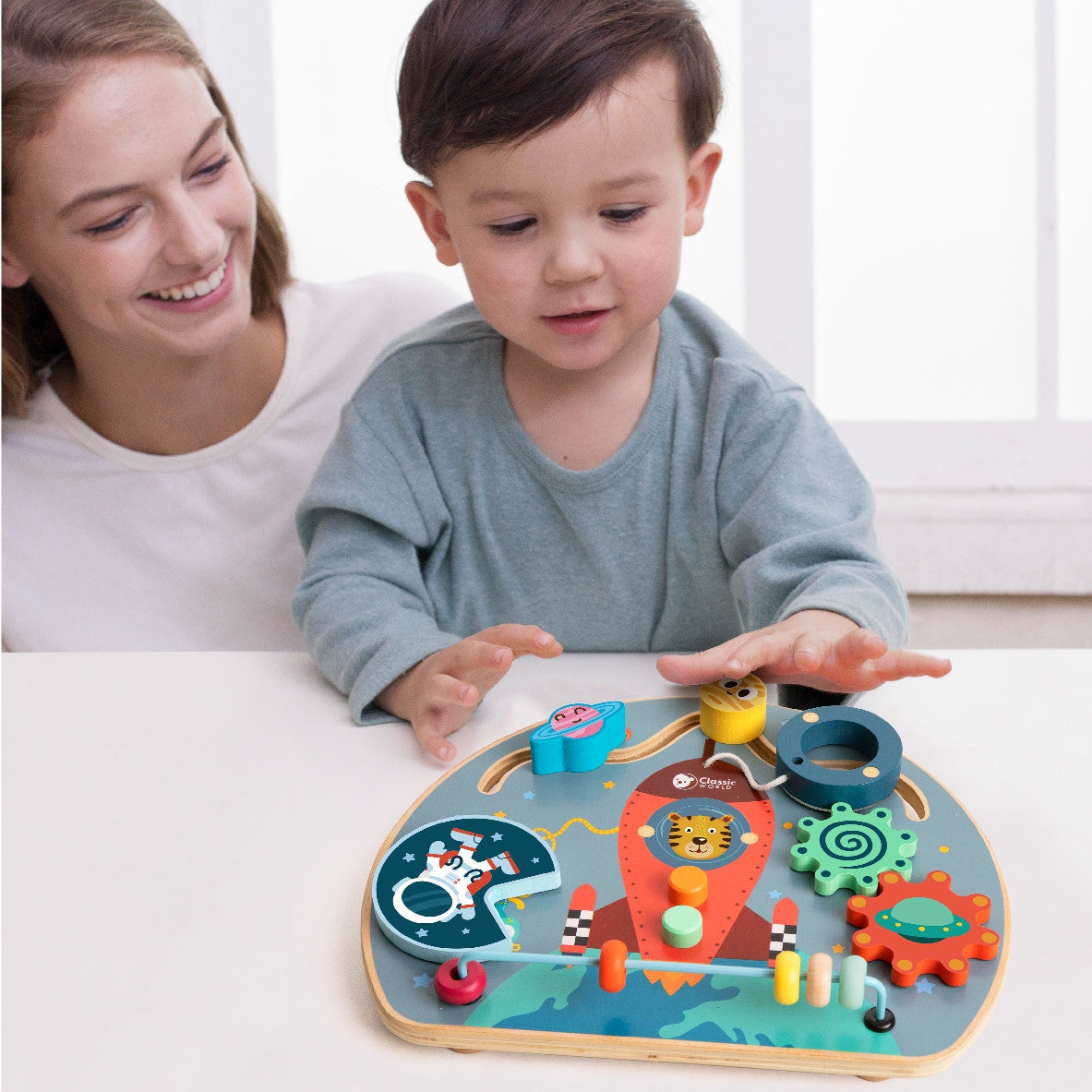 CLASSIC WORLD Tablica Manipulacyjna Wielofunkcyjna 6w1 Rakieta