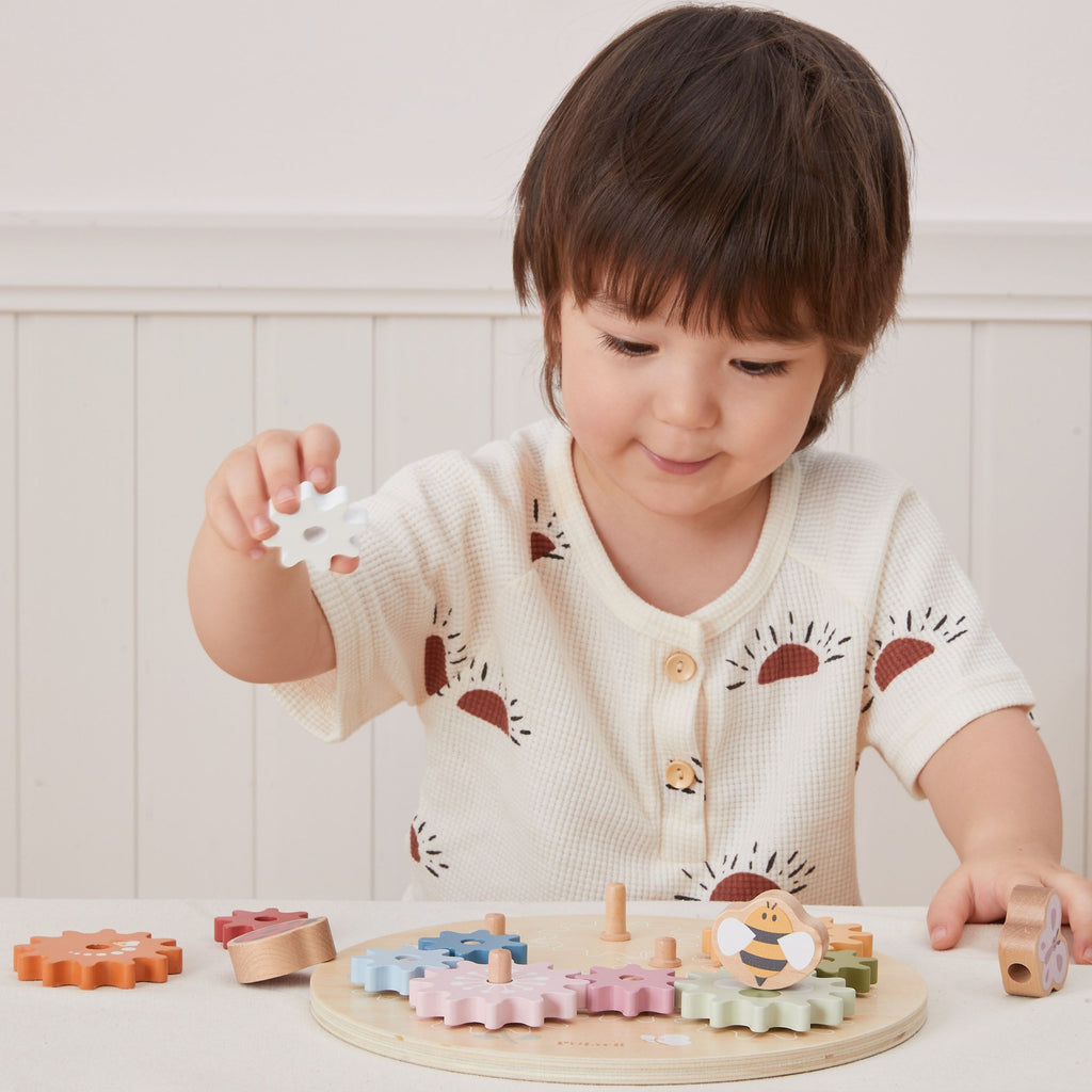 VIGA PolarB Drewniane Koła Zębate Montessori Układanka Edukacyjna Kolorowa