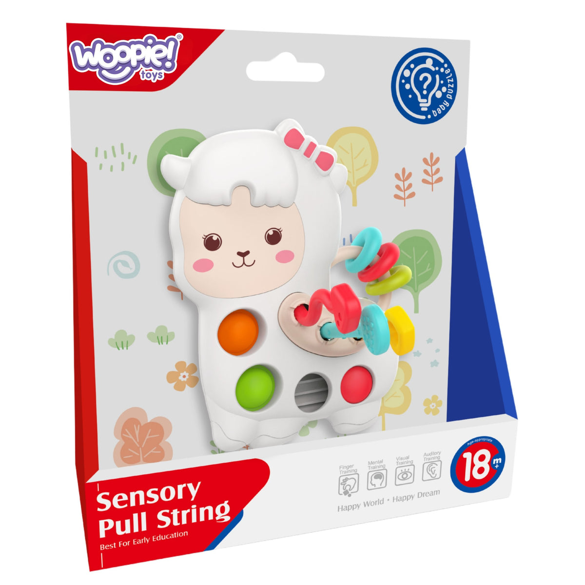 WOOPIE BABY Zabawka Sensoryczna Manipulacyjna Montessori Lama 18m+