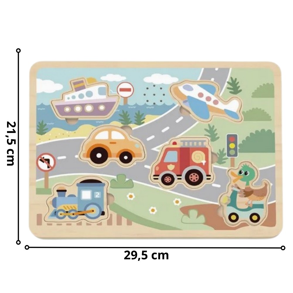 TOOKY TOY Drewniane Interaktywne Puzzle Pojazdy