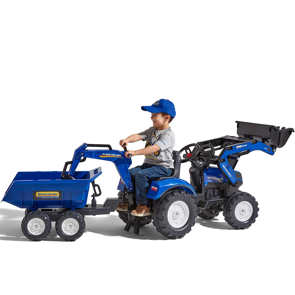 FALK Traktor na Pedały New Holland T8 z Koparką i Przyczepą 3-7 lat