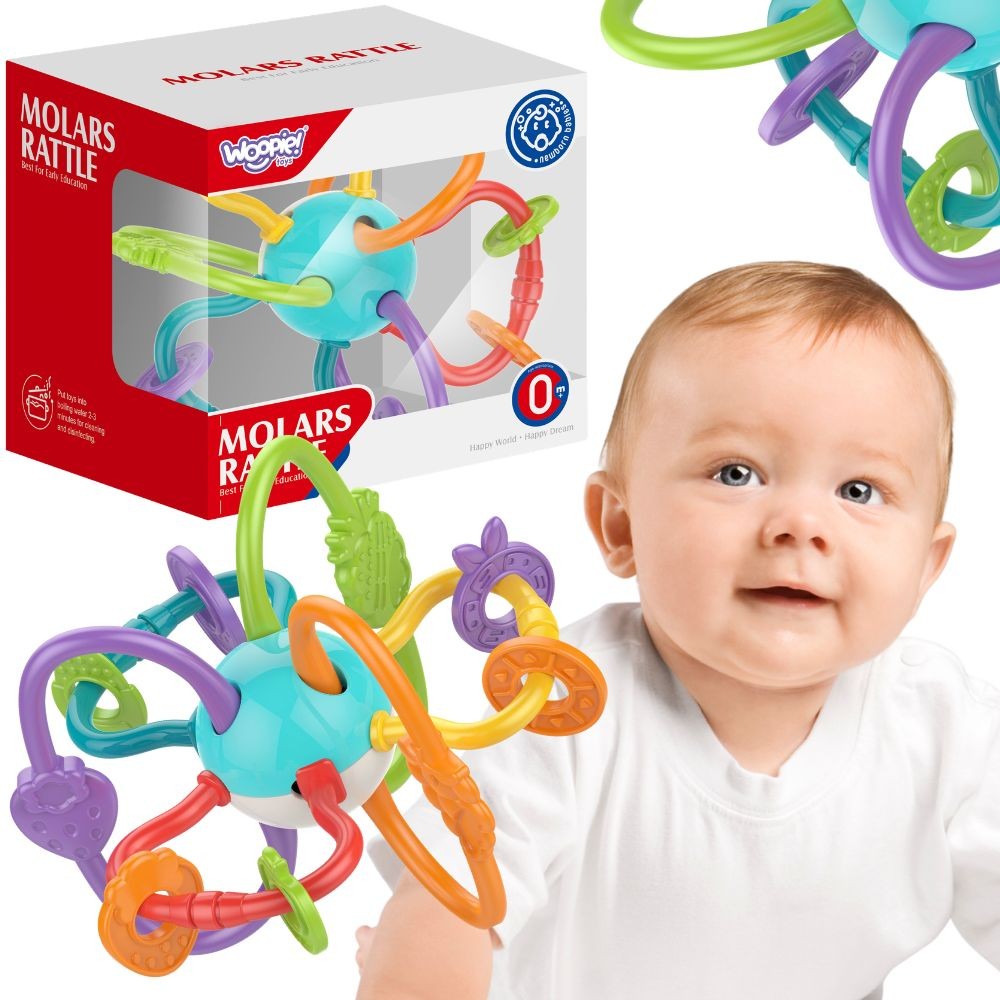 WOOPIE BABY ZABAWKA SENSORYCZNA GRZECHOTKA GRYZAK 2w1