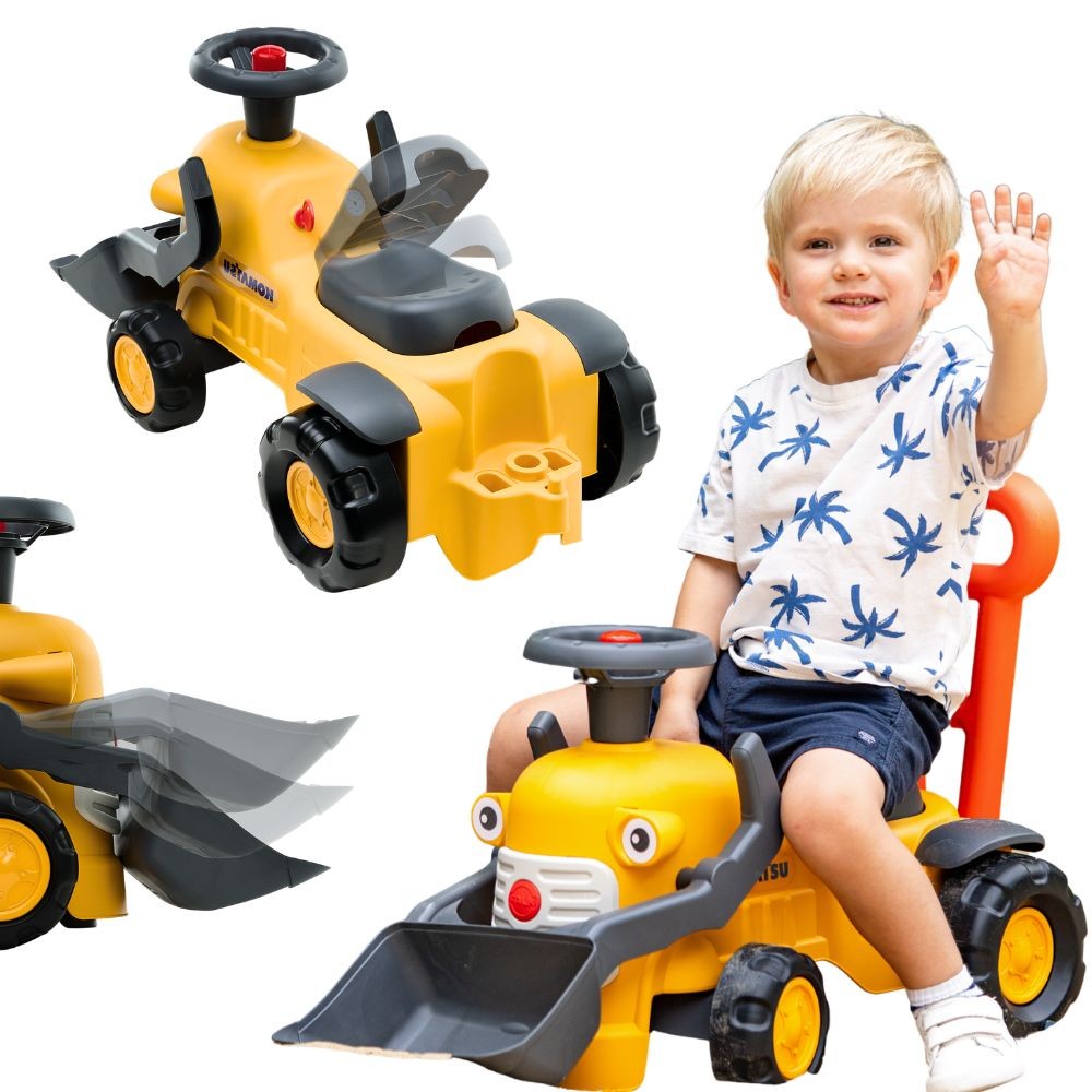 FALK Jeździk Traktor Koparka Komatsu z Łyżką i Klaksonem 1-3 Lat