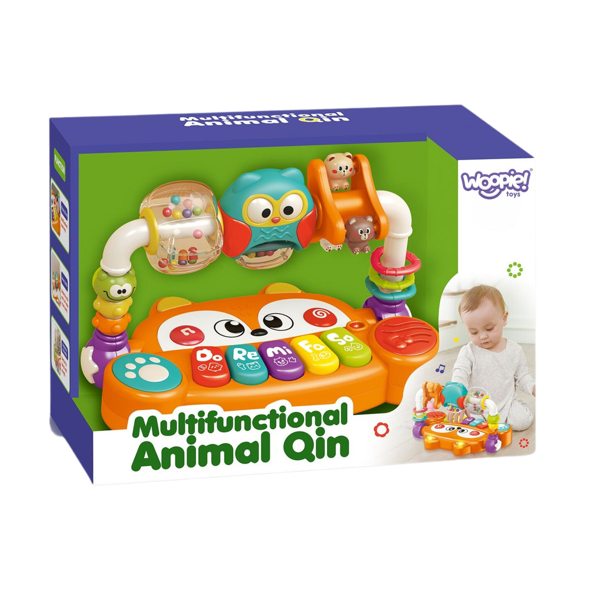WOOPIE BABY Interaktywne Pianino Edukacyjne Sensoryczne Lisek LED Grzechotki
