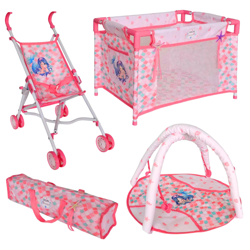 WOOPIE ROYAL Lalka Bobas 36 cm Syrenka Interaktywna Zestaw XXL Opiekunka 18w1
