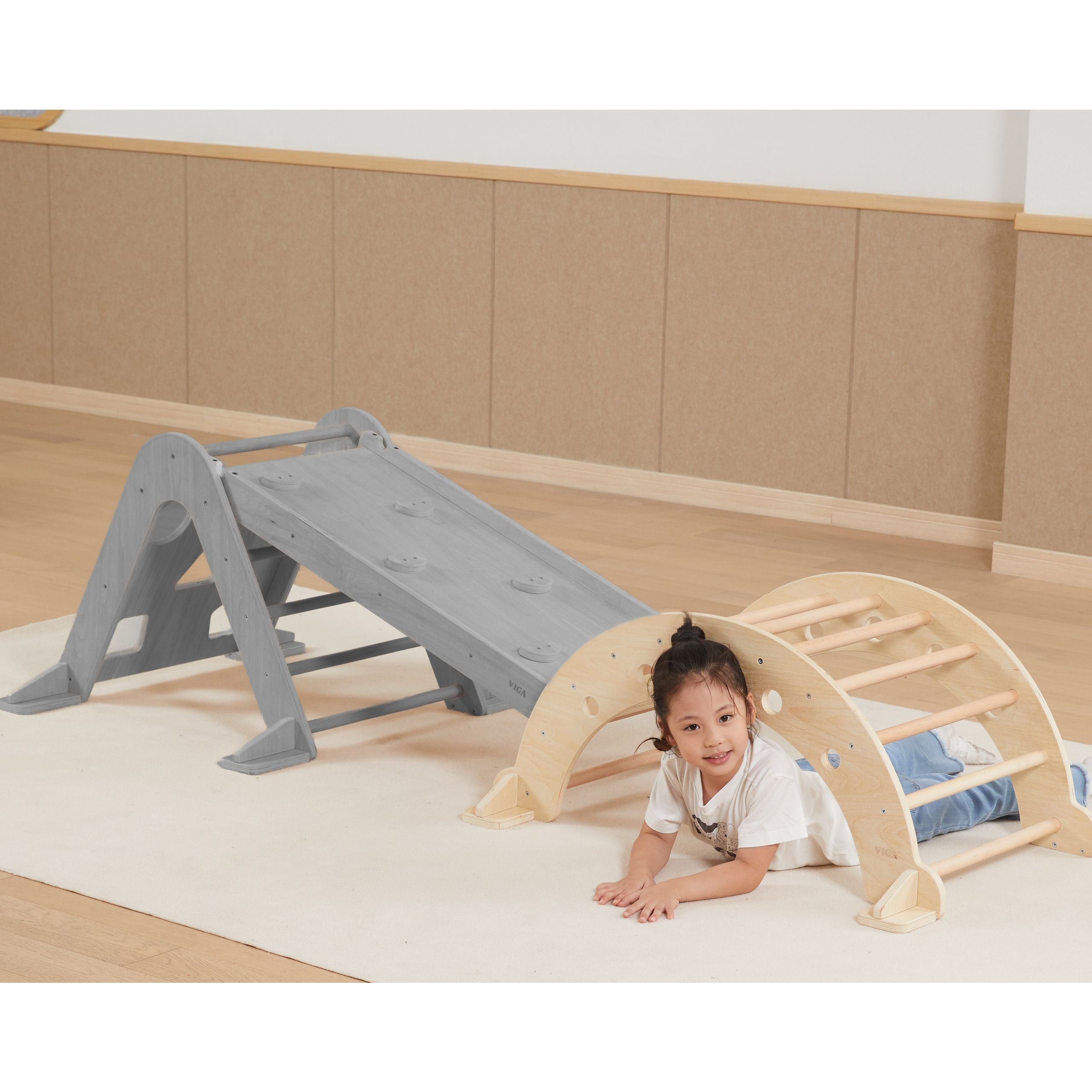 VIGA Drewniany Bujak Naturalny Montessori