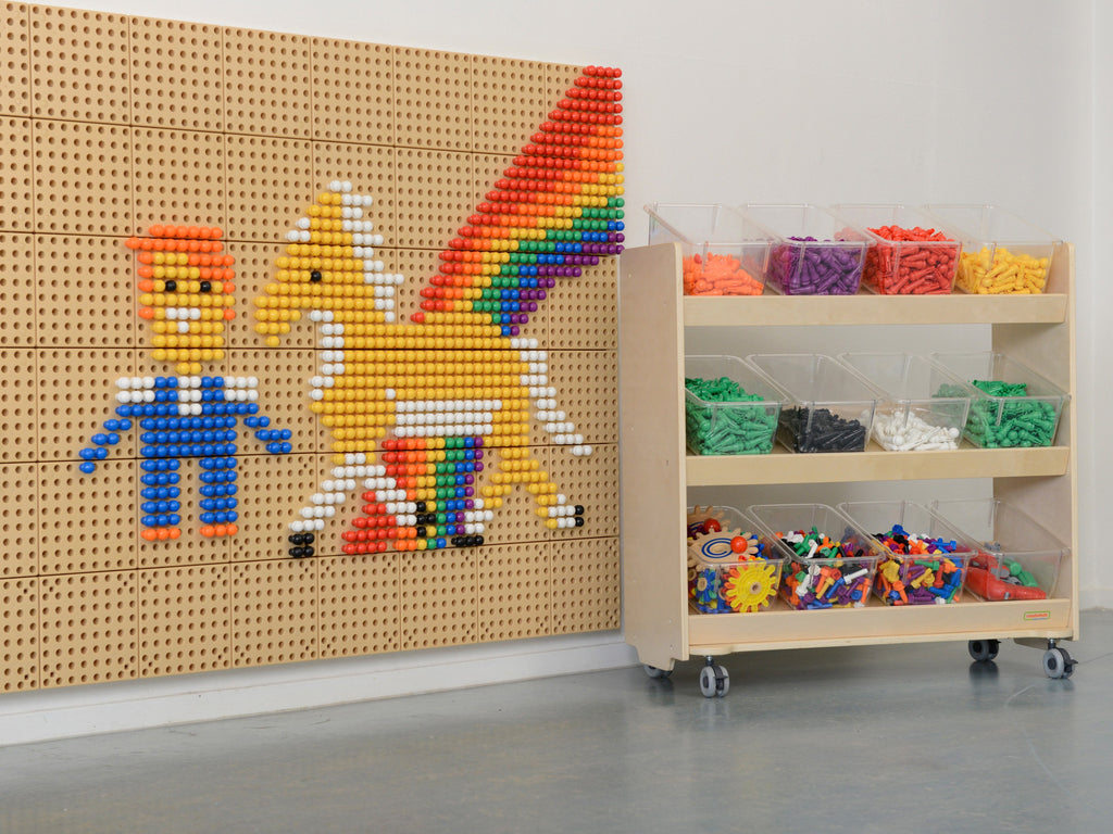 MASTERKIDZ Regał na Kółka - 3 Półki Na Akcesoria Do Tablicy STEM 800H x 800L