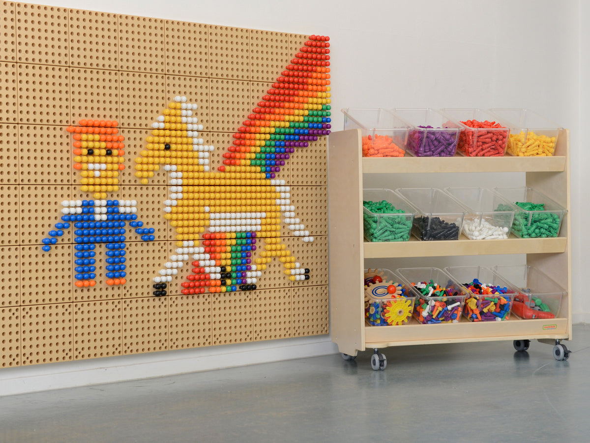MASTERKIDZ Regał na Kółka - 3 Półki Na Akcesoria Do Tablicy STEM 800H x 800L