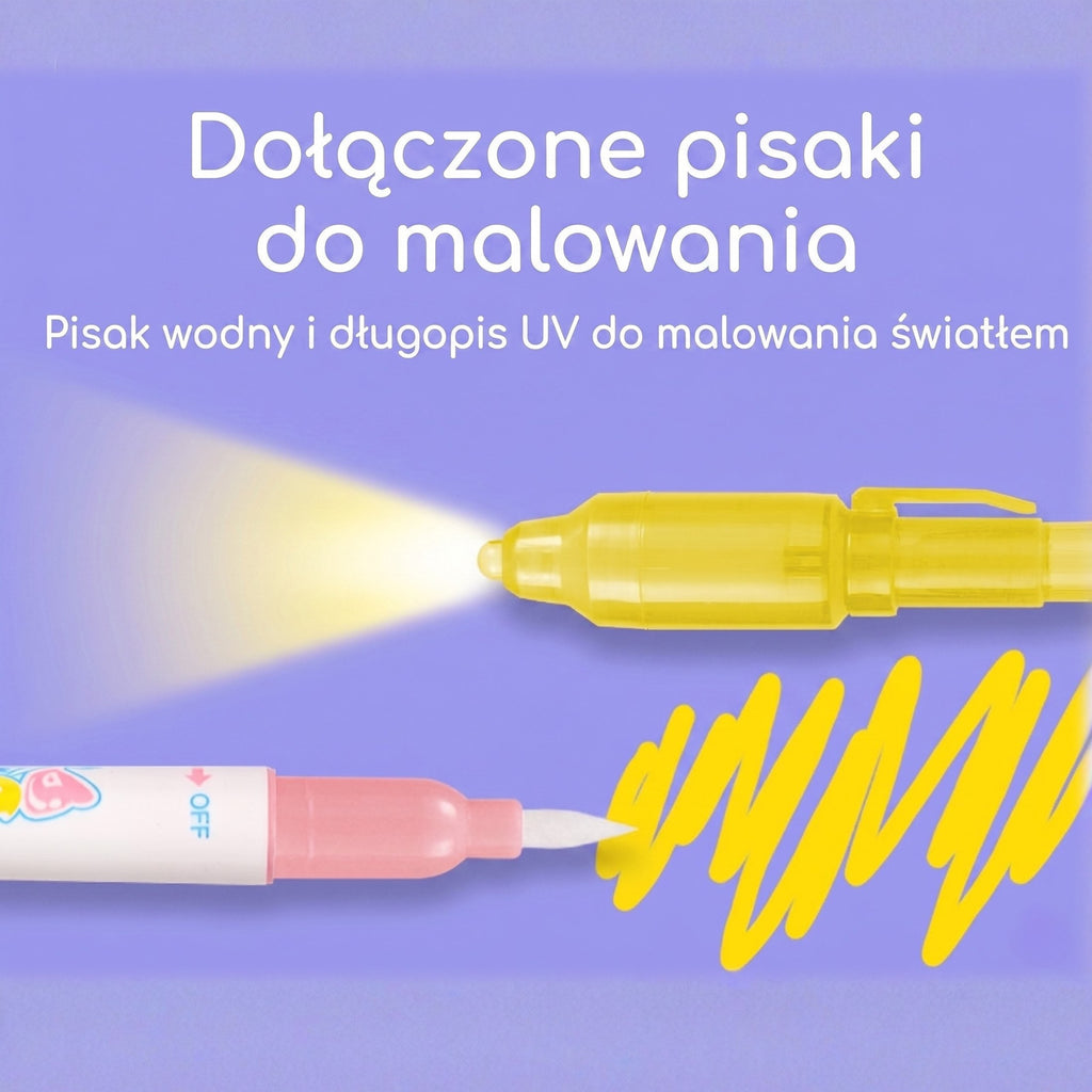 WOOPIE Mata Wodna do Malowania 2w1 XXL 100x70cm Świeci w Ciemności